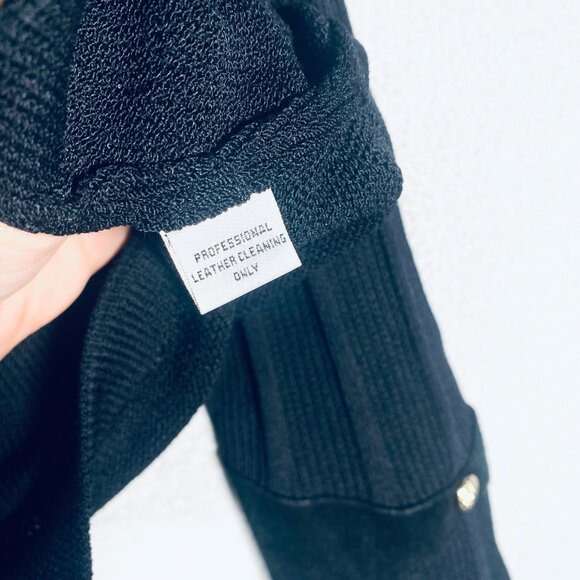 Vintage St John Jacket Womens 8 Black Full Zip Blazer Ribbed Sleeves Old Money - Picture 5 of 10